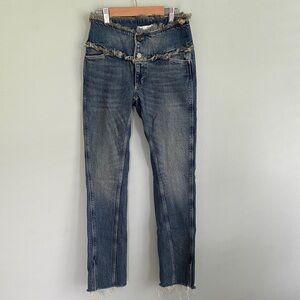 BDG Urban Outfitters Frayed Hem Low Rise Skinny Jeans Blue Size 25
